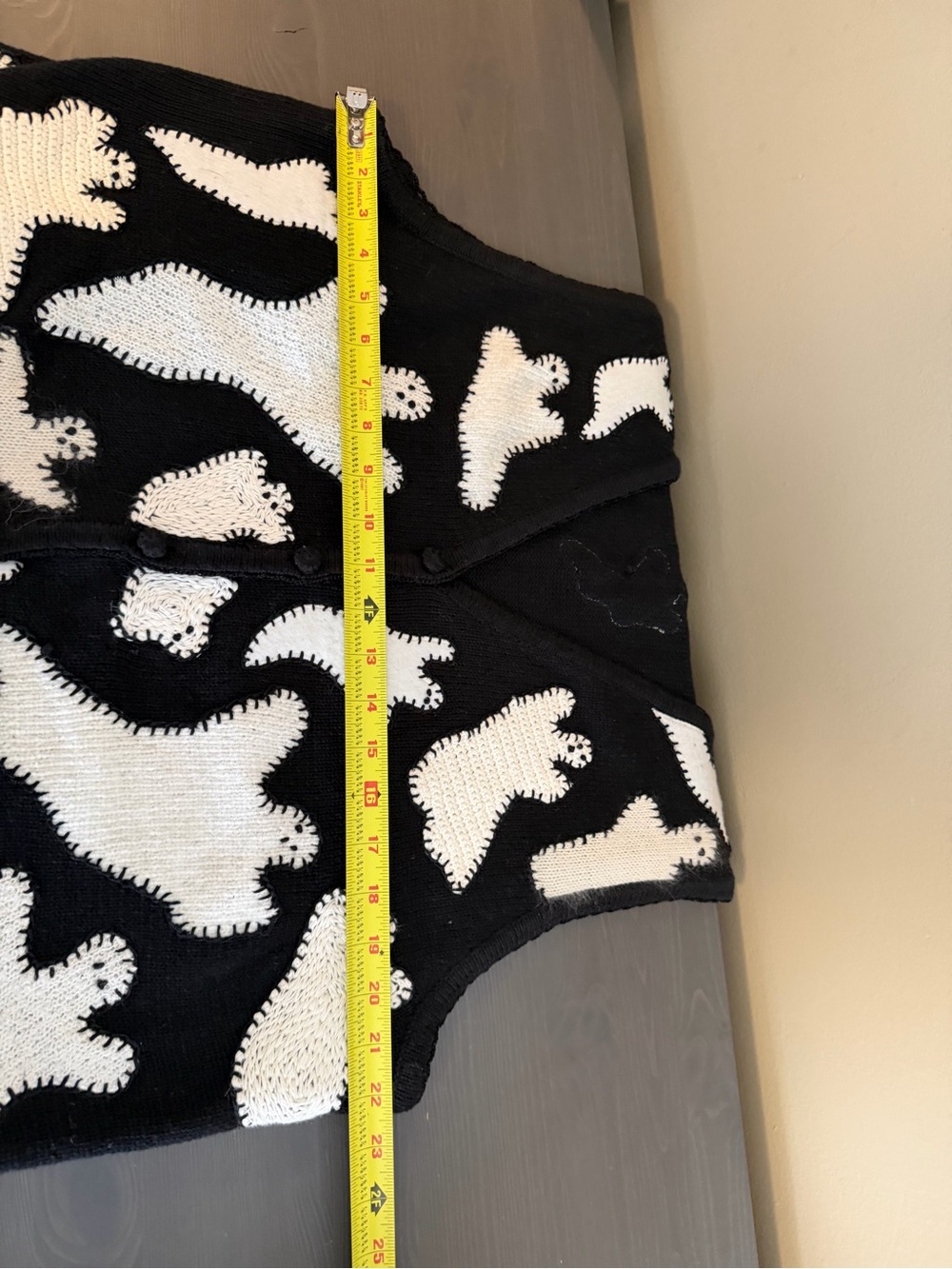 Hampshire Studio Halloween Ghost Knit Sweater Vest - Picture 5 of 6